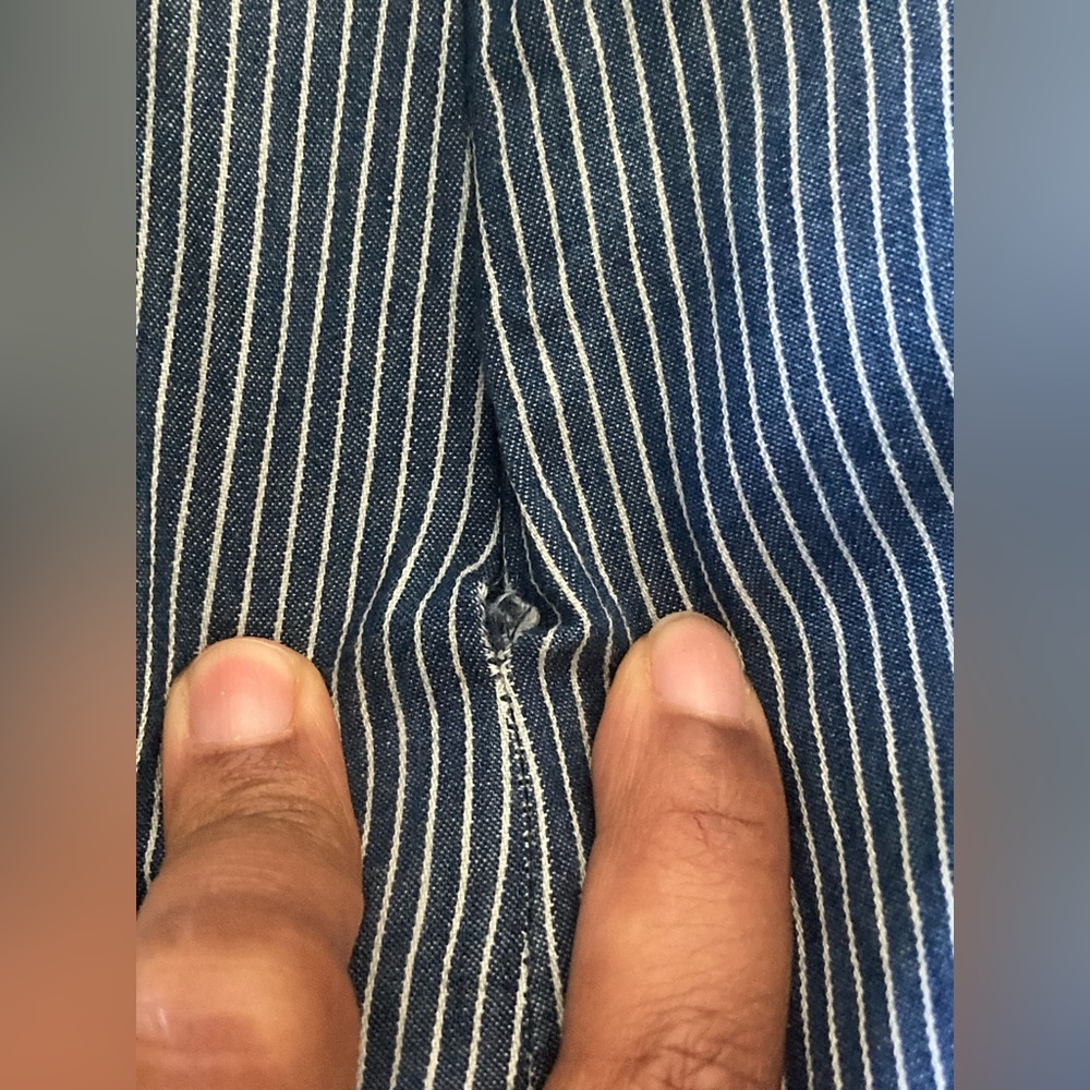 Blashe Blue & White Striped Romper. Size Medium. - Picture 6 of 9